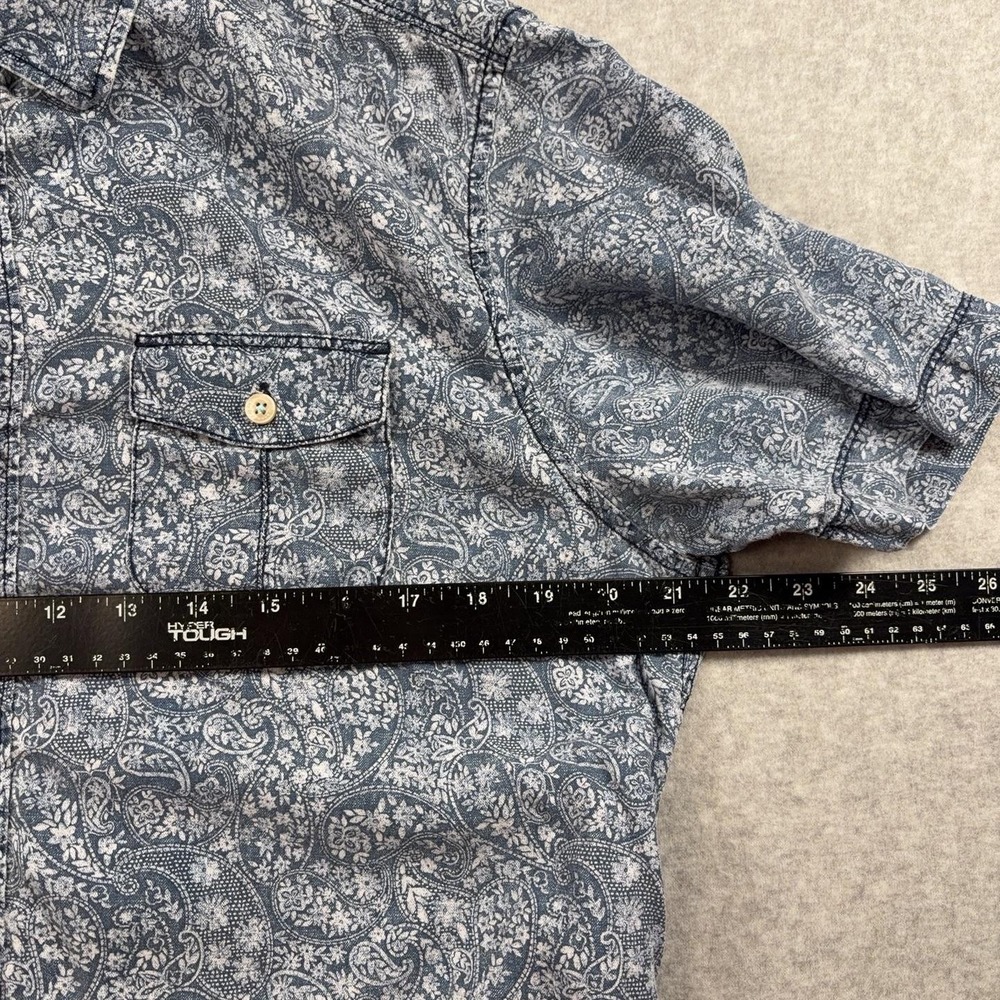Tommy Bahama Shirt Mens Medium Blue Paisley Short Sleeve Button Up Casual - Picture 6 of 9